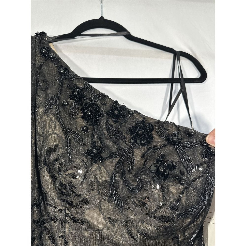 NWT $698 Mac Duggal [ 10 ] Embellished One‎ Puff Sleeve Trumpet Gown Black G1646 - Picture 13 of 16